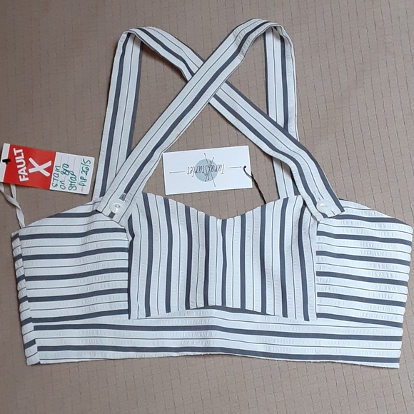 Tara Starlet striped bralette pinup top L - Picture 4 of 5